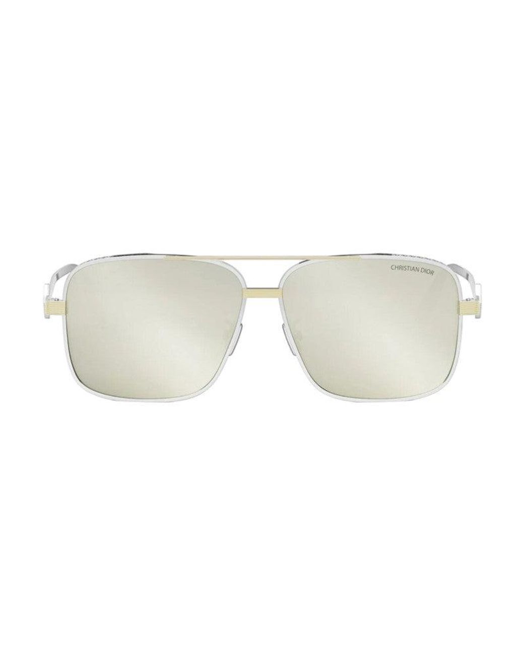 Dior White Sunglasses Square Full Rim, Shiny Palladium Frame And Mirror Lens Cddiamonds9Ff2A5 for men