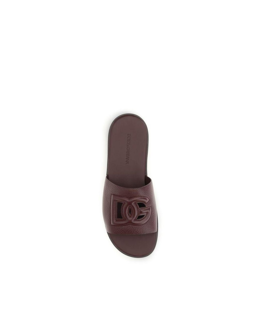 Dolce & Gabbana Brown Calf Leather Bos Taurus Flat Sandals for men