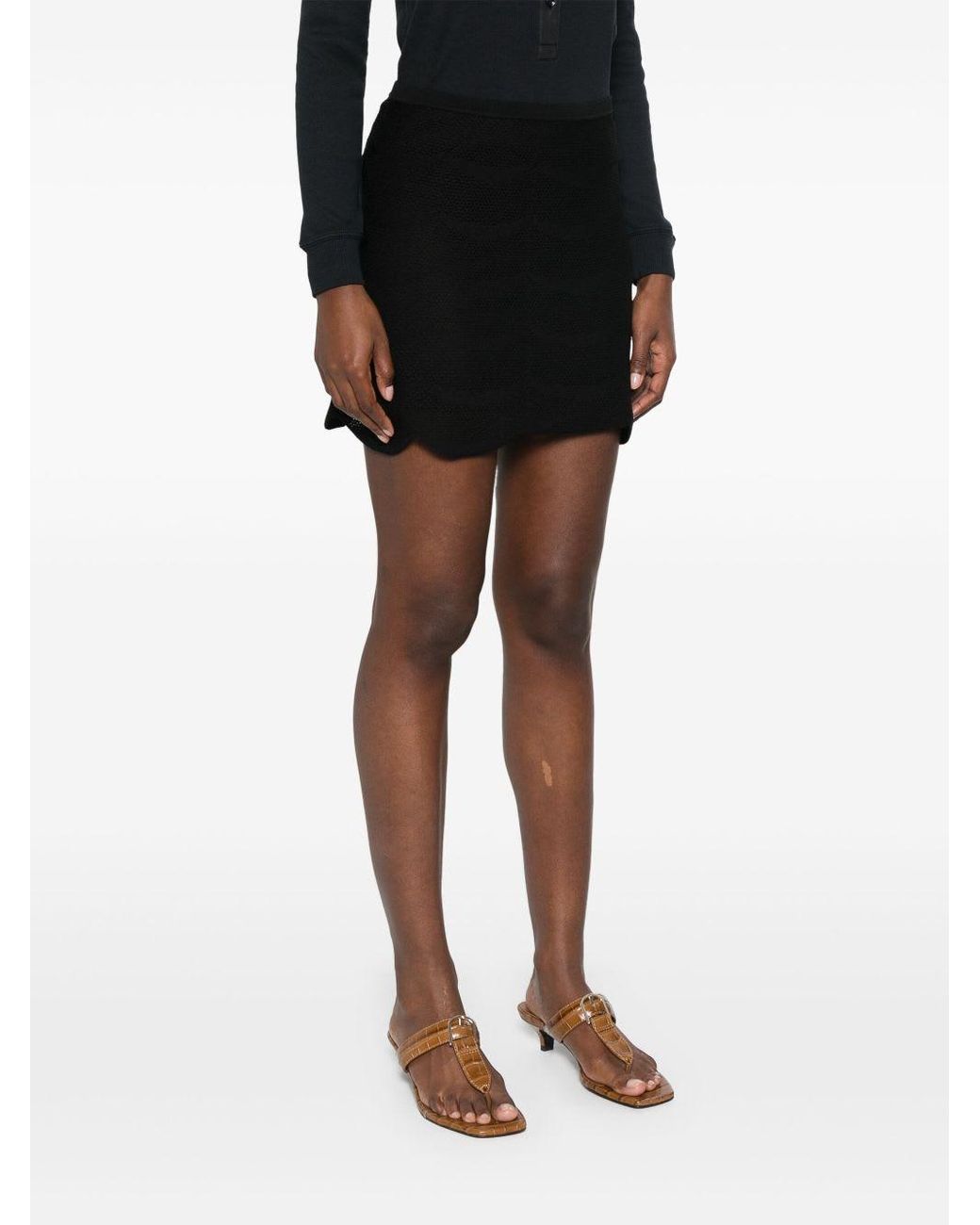 Tom Ford Black Silk And Cotton Mini Skirt