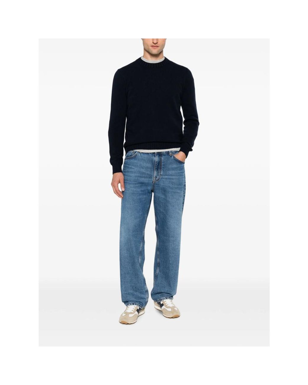 Magazzino Ricambi Black Crew-Neck Sweater for men