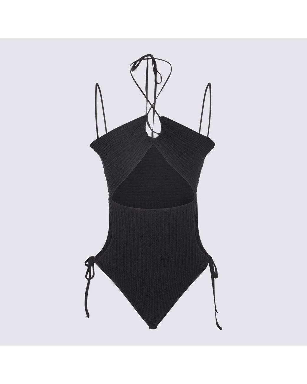 ANDREADAMO Black Viscose Blend Bodysuit