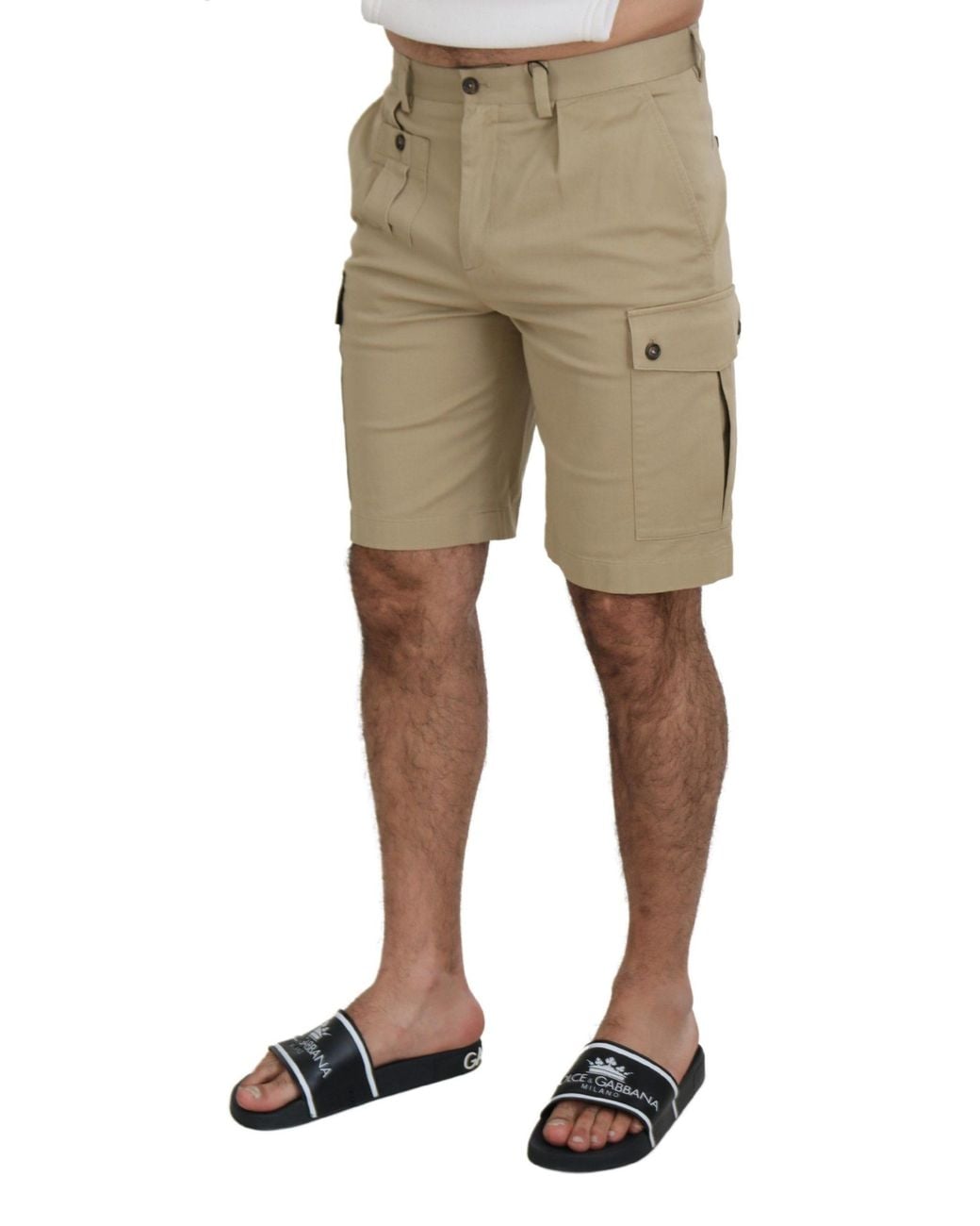 Dolce & Gabbana Natural Elegant Cotton Blend Designer Shorts for men