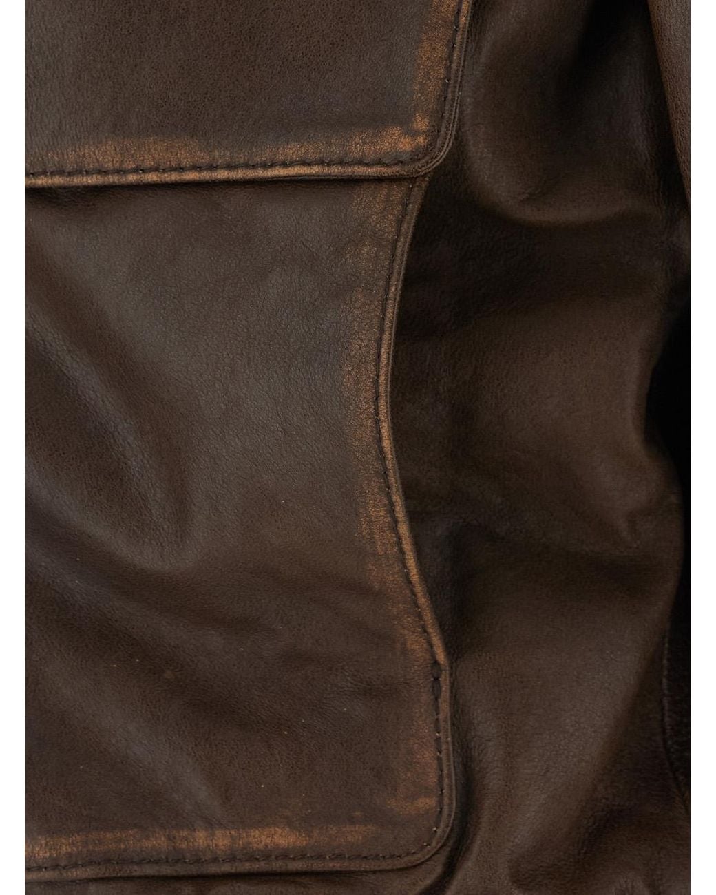 DUNST Brown A-2 Leather Blouson Lamb Coat
