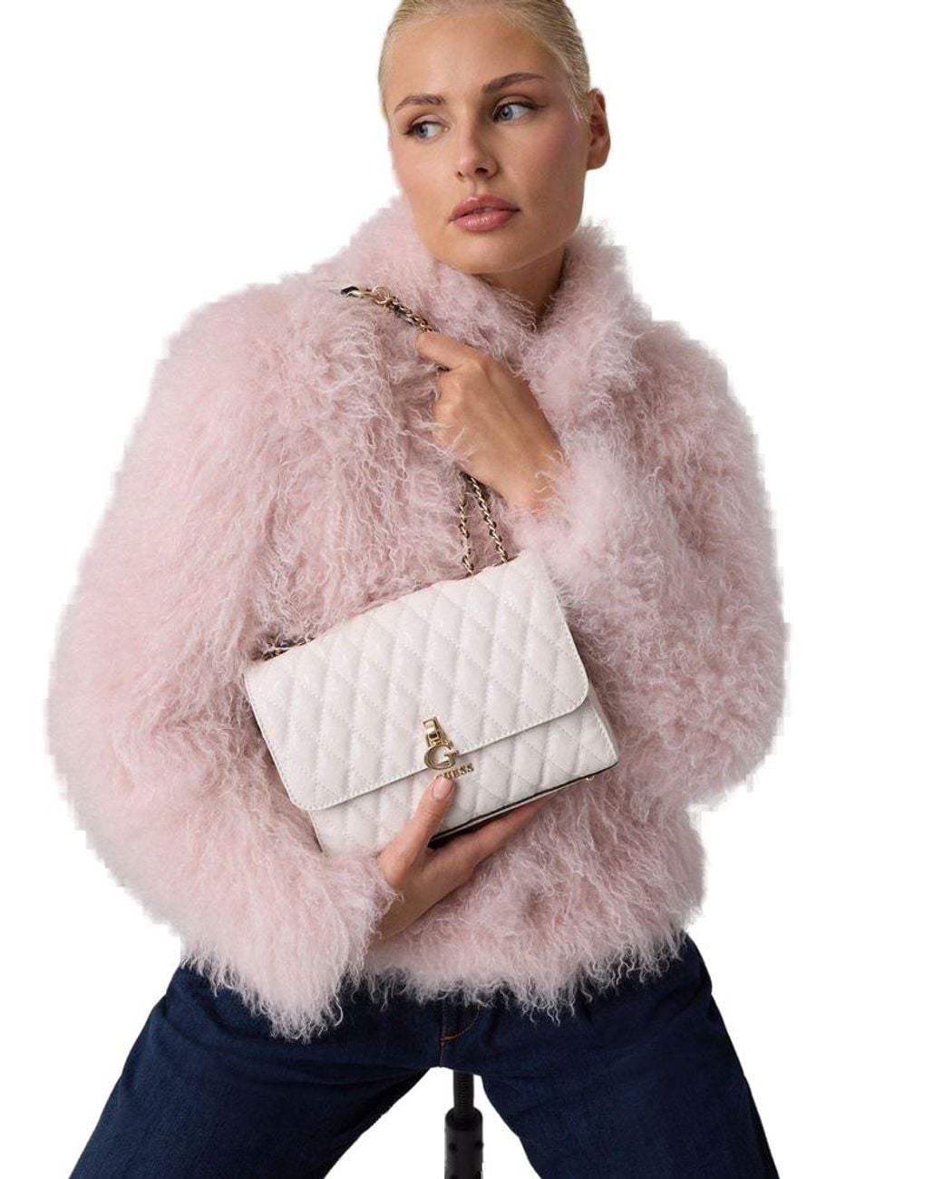 Guess Natural Guess Quilted Polyurethane Crossbody Bag