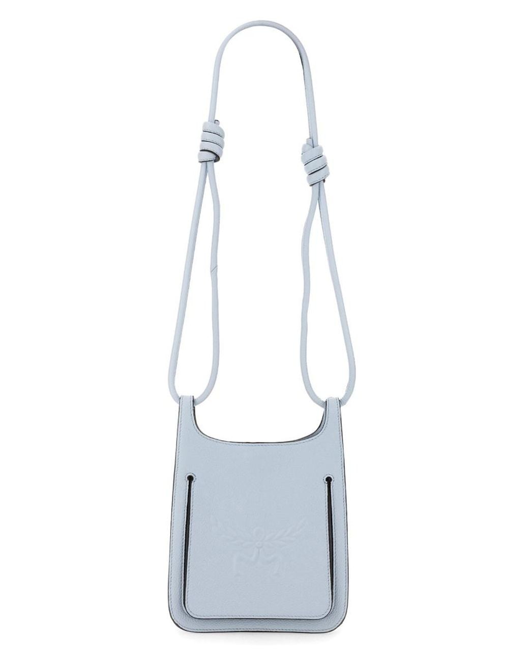 MCM Blue Hobo Bag Himmel Cowhide Shoulder