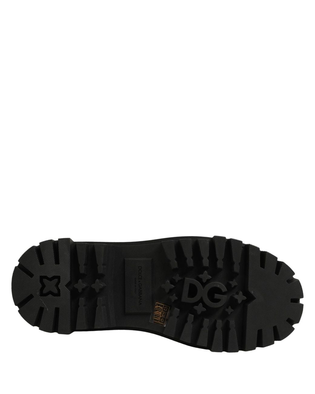 Dolce & Gabbana Black Calfskin Leather Trekking Derby Shoes Calf for men