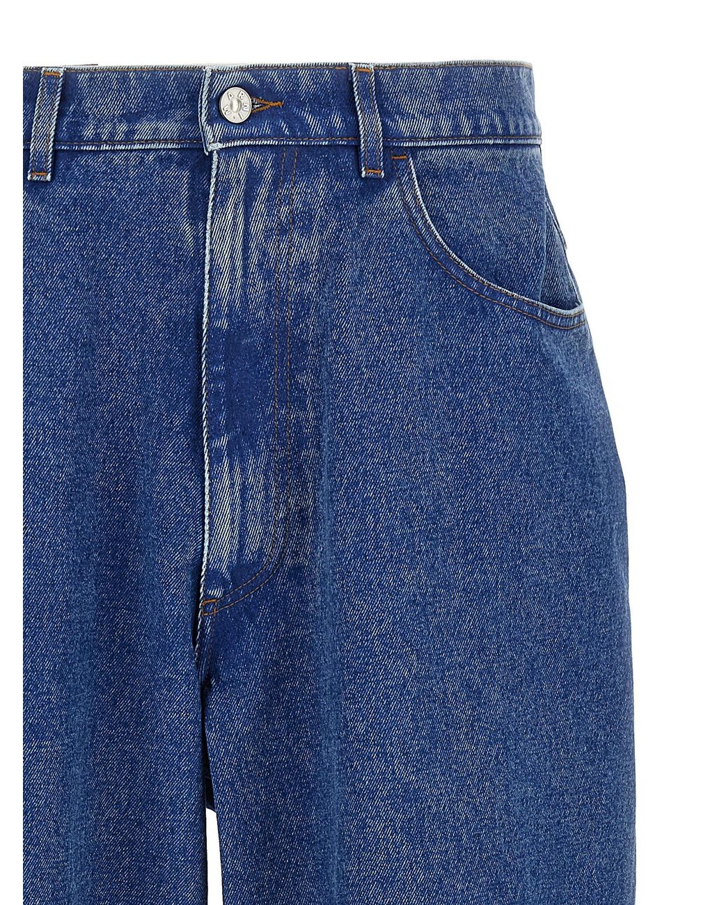 Marni Blue Low Waist Wide Leg Denim Jeans for men