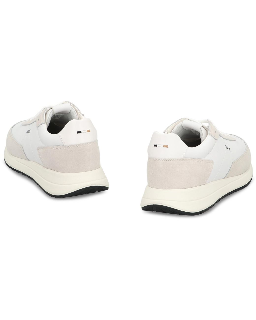 Boss White Low-Top Sneakers Vinston Cow Hide Trainers for men