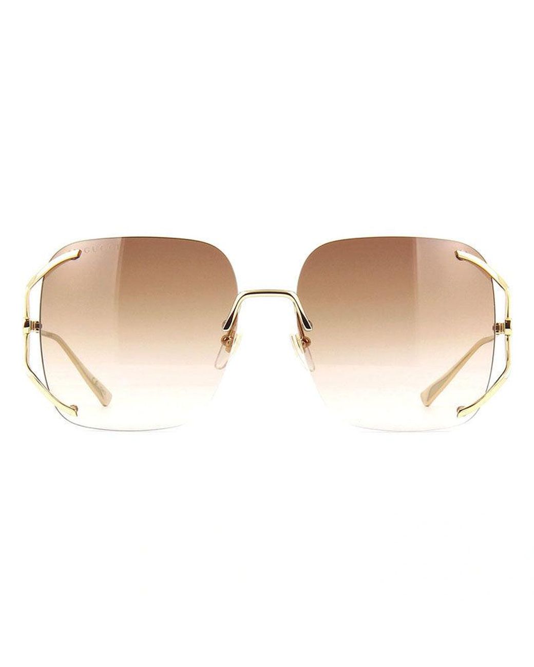 Gucci Metallic Sunglasses Square Rimless, Frame And Lens Gg0646S002