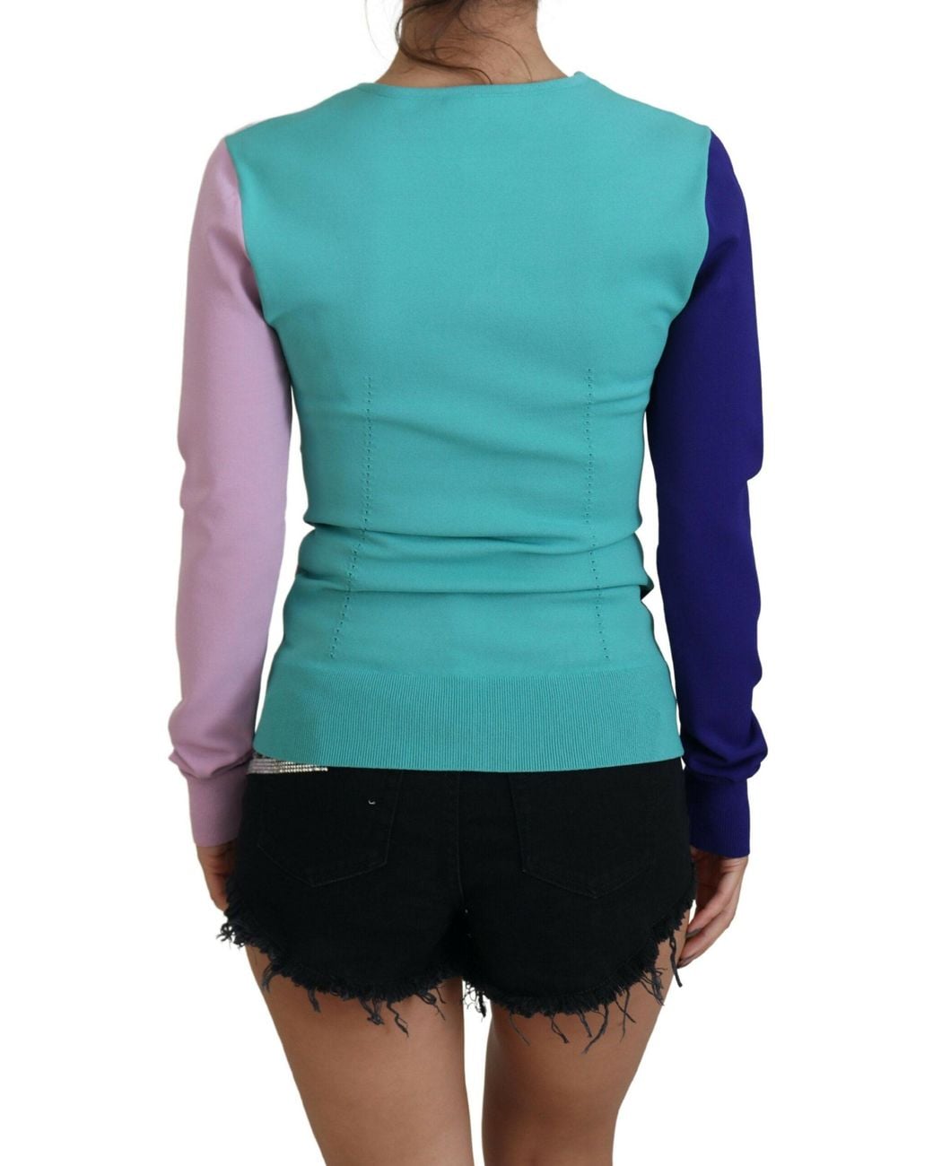 Dolce & Gabbana Purple V-neck Long Sleeves Sweater Viscose