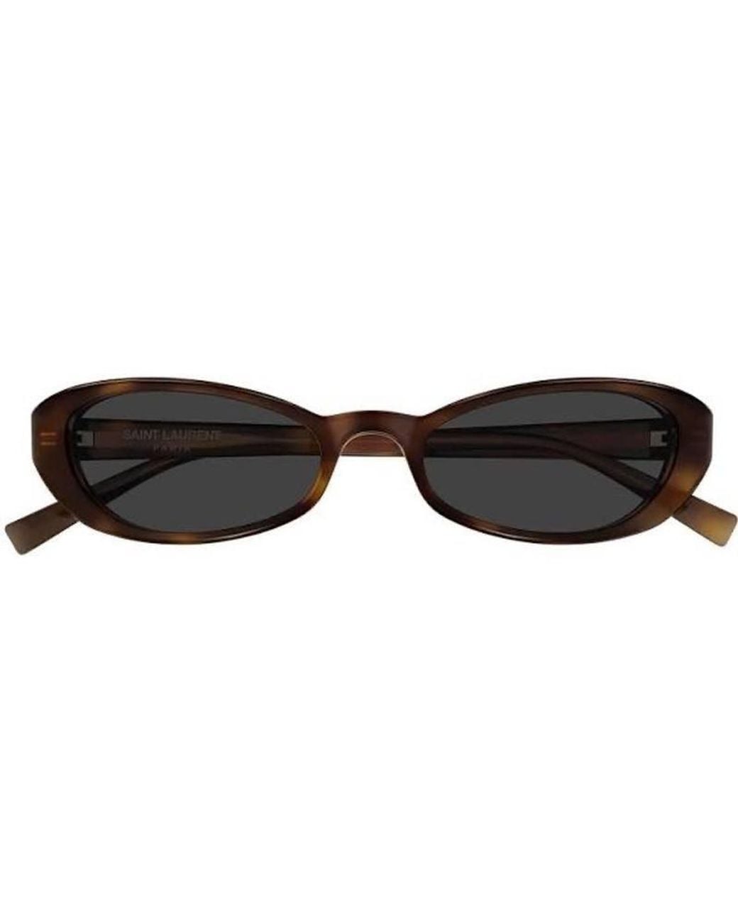 Saint Laurent Brown Sunglasses Rectangle Full Rim, Havana Frame And Lens Sl871Sue004