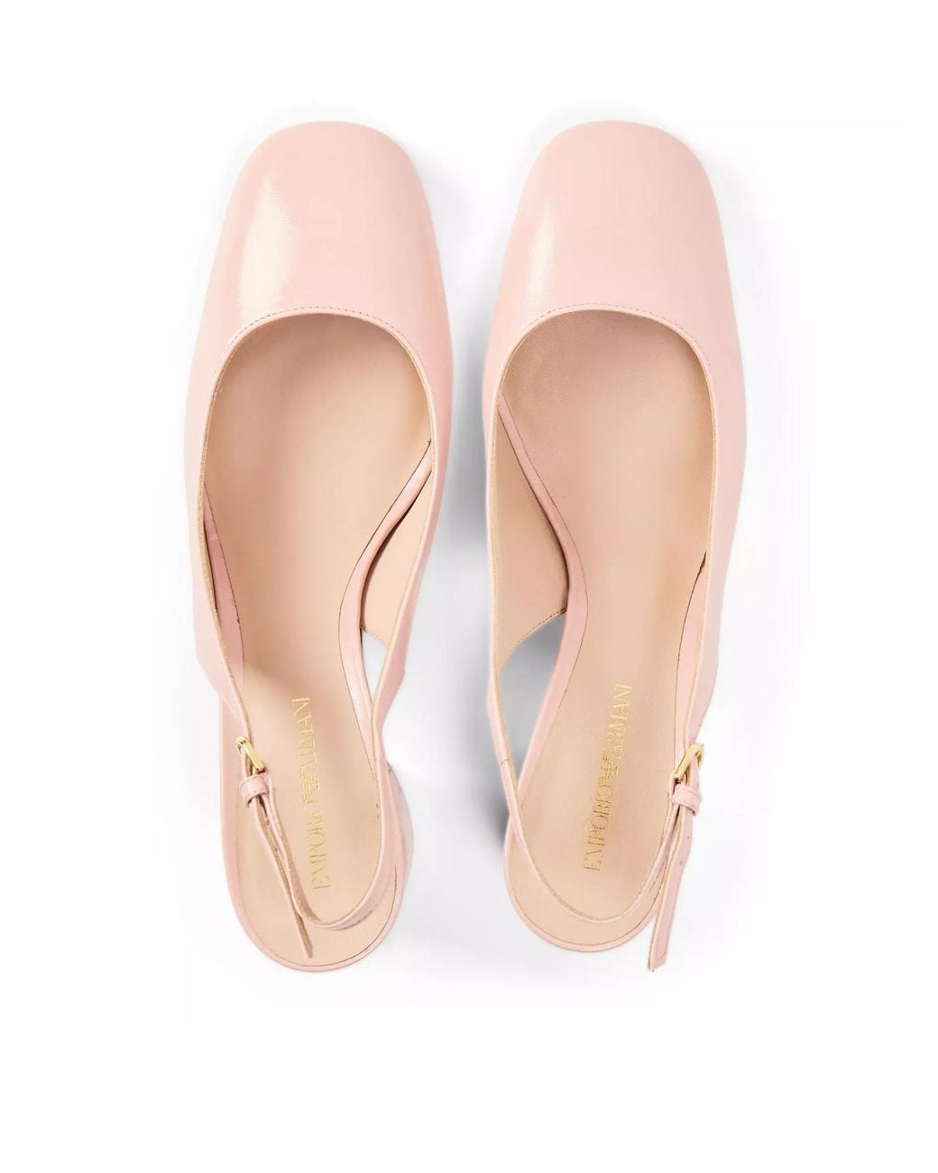 Emporio Armani Pink Patent Leather Slingback Pumps Shoes
