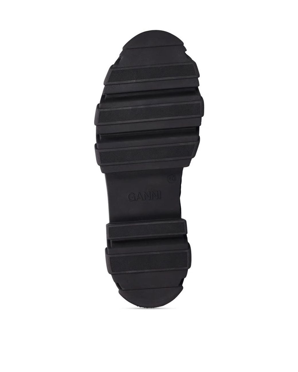 Ganni Black Cleated Lace Up Hiking Boots Shoes