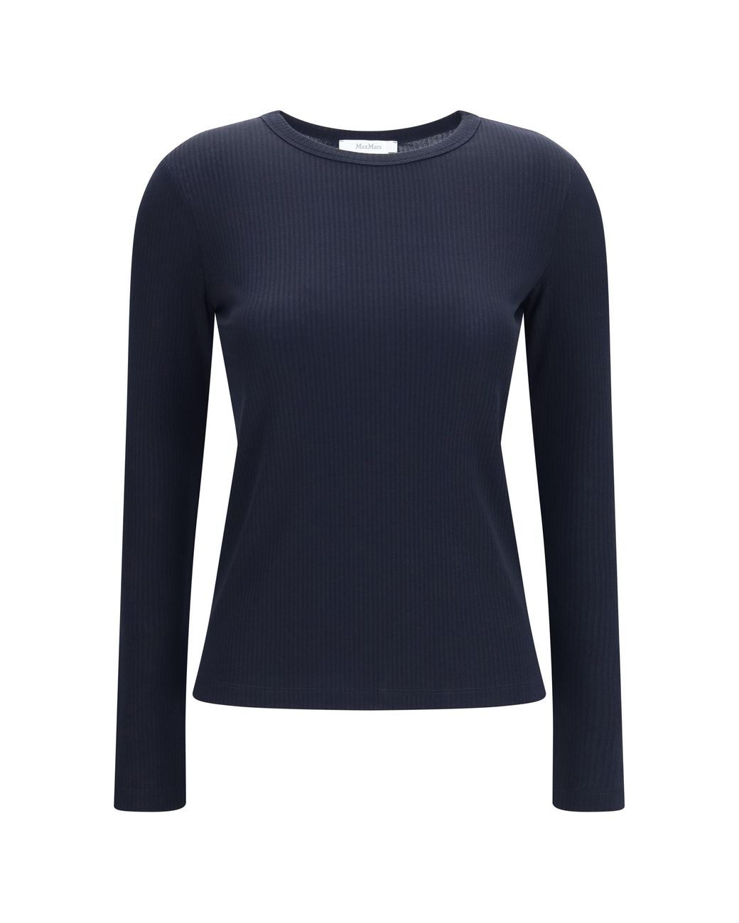 Max Mara Blue Ribbed Long-Sleeve Sweater