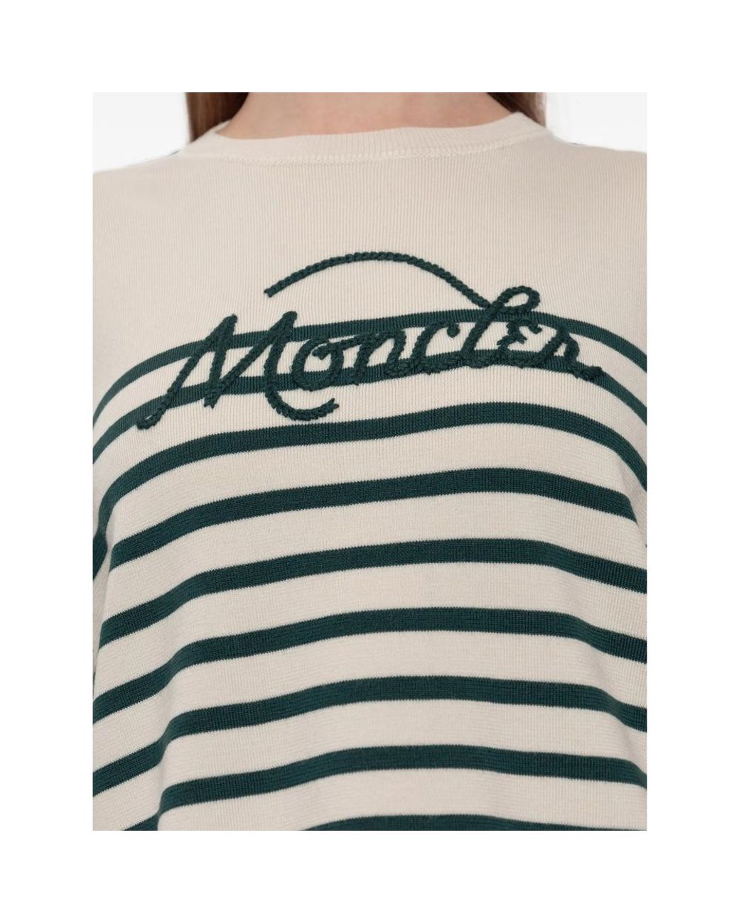 Moncler Green Striped Wool Jumper