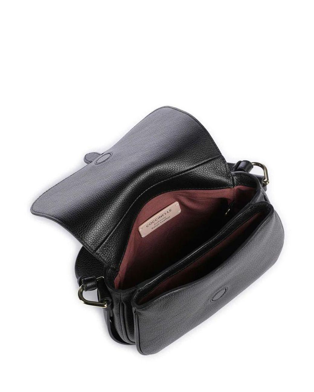 Coccinelle Black Handbag Micro Grainy Leather Bags Handbags