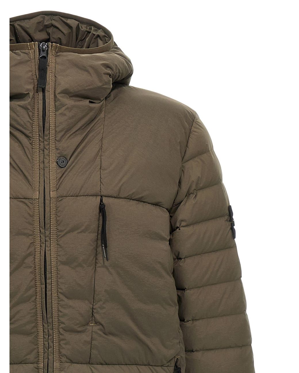 Stone Island 'Seamless Tunnel Nylon Down-Tc' Down Jacket in Green