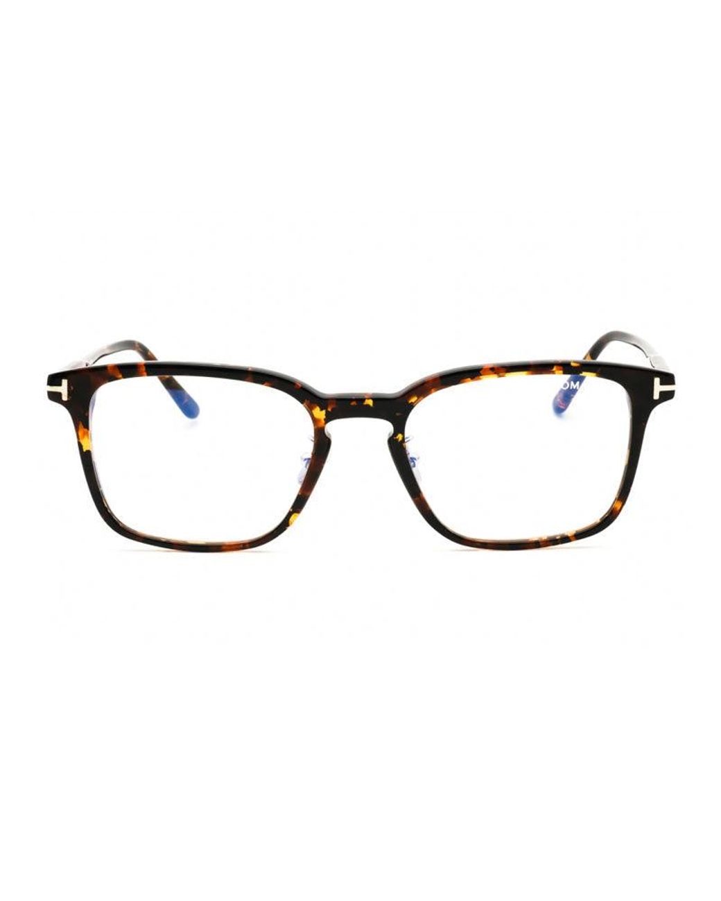 Tom Ford Brown Eyeglasses Square Full Rim, Havana Frame And Clear--Light Block Lenses Lens Ft5928-D-B056 Sunglasses for men