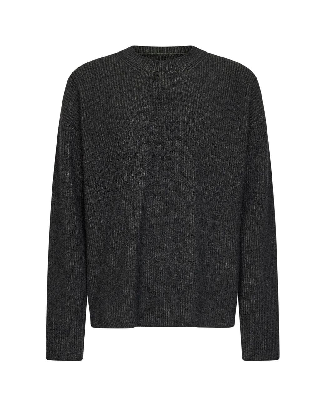 Uma Wang Black And Ribbed Cashmere Knit Crewneck Sweater for men
