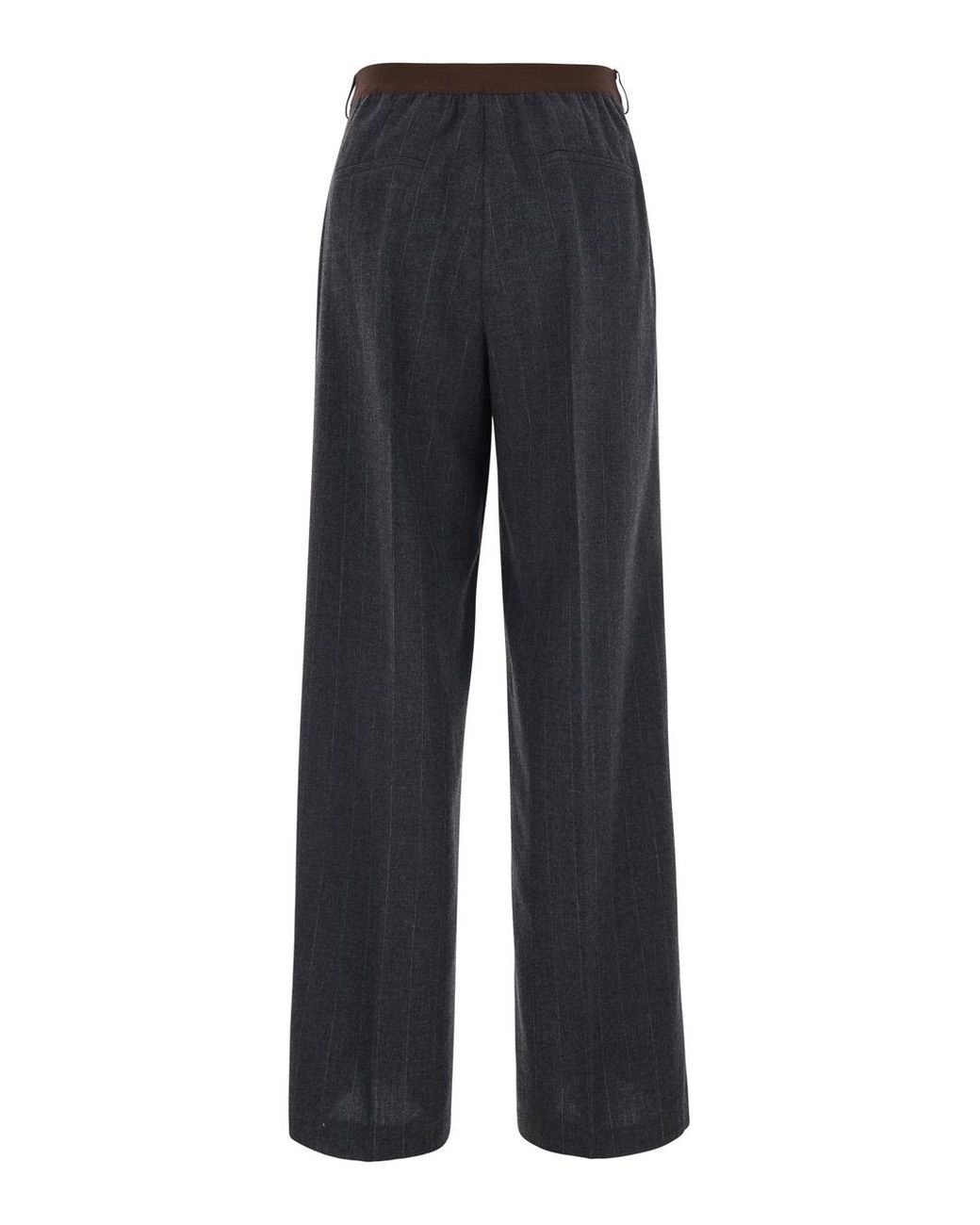 Jucca Blue Trousers Striped Wool-Blend Wool Blend