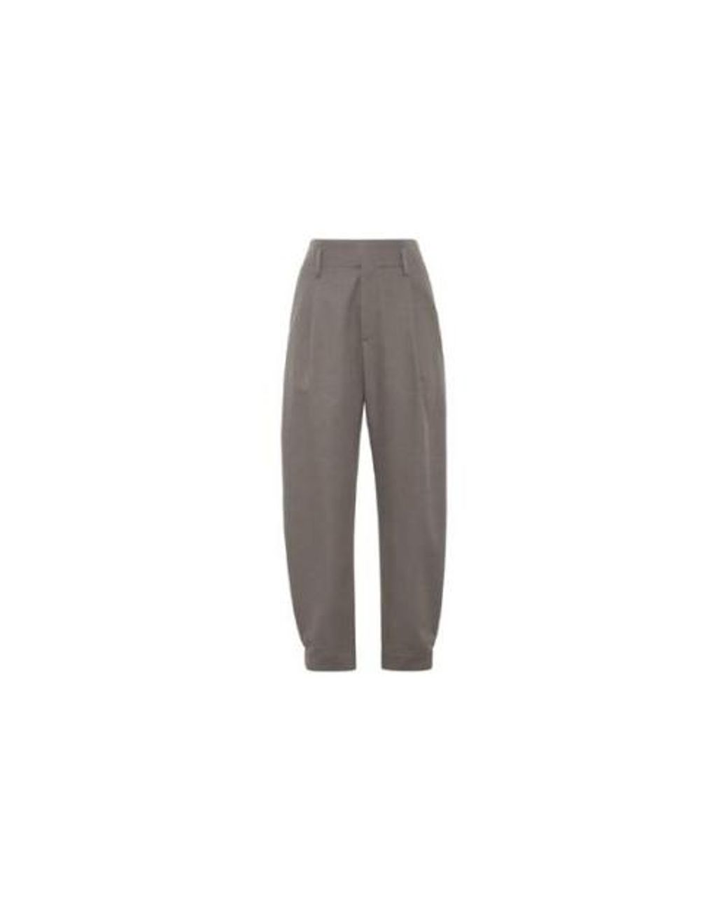 Brunello Cucinelli Gray Taupe Wool Blend Tapered Trousers
