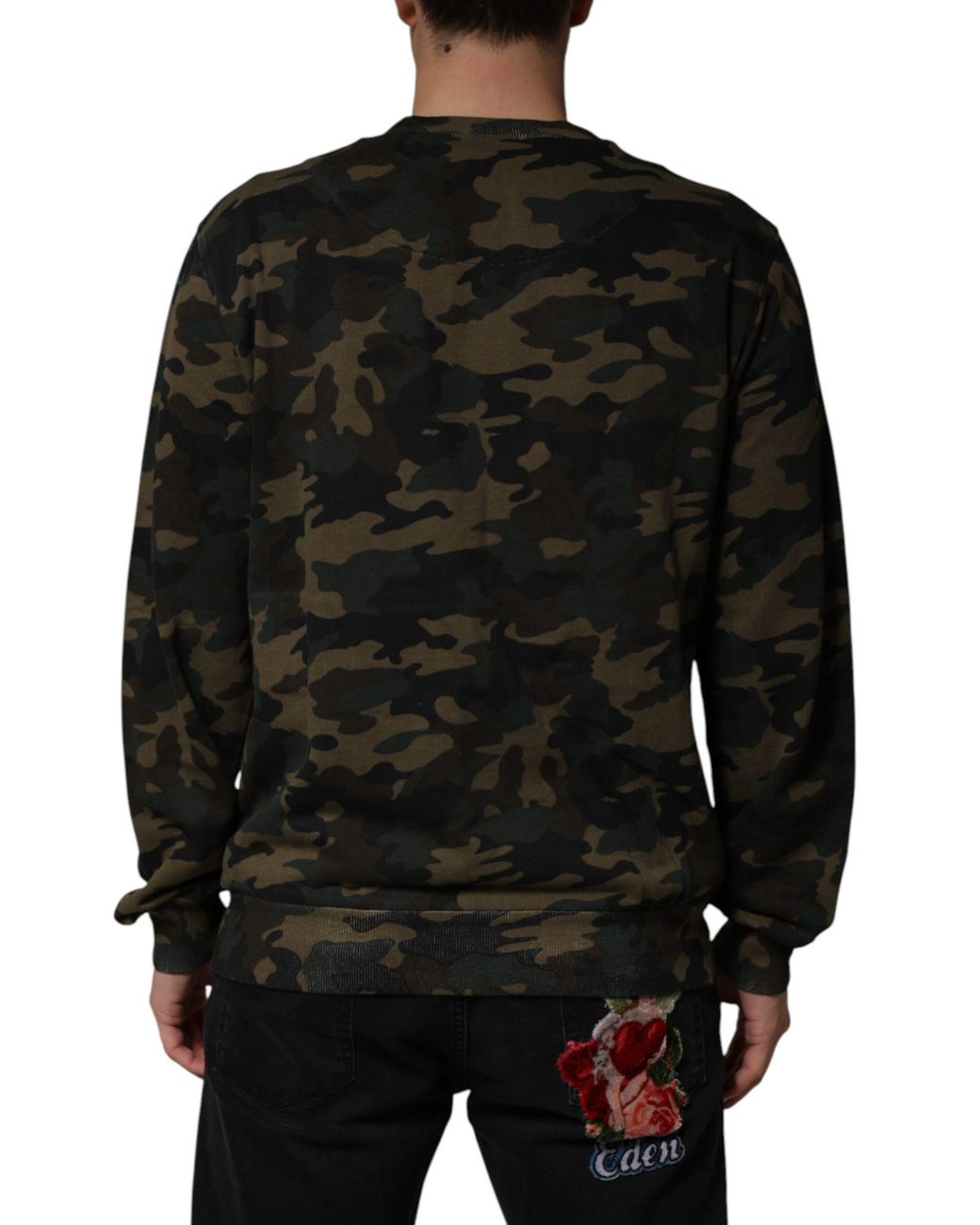 Dolce & Gabbana Black Camouflage Sweatshirt Sweater for men