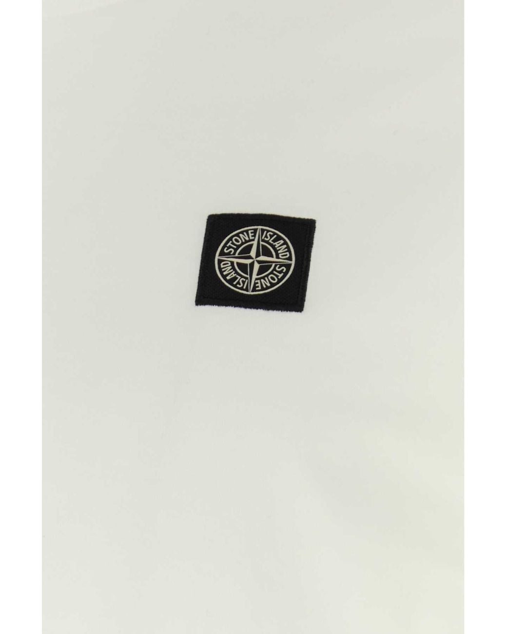 Stone Island White Stone Island Logo-Patch Cotton T-Shirt