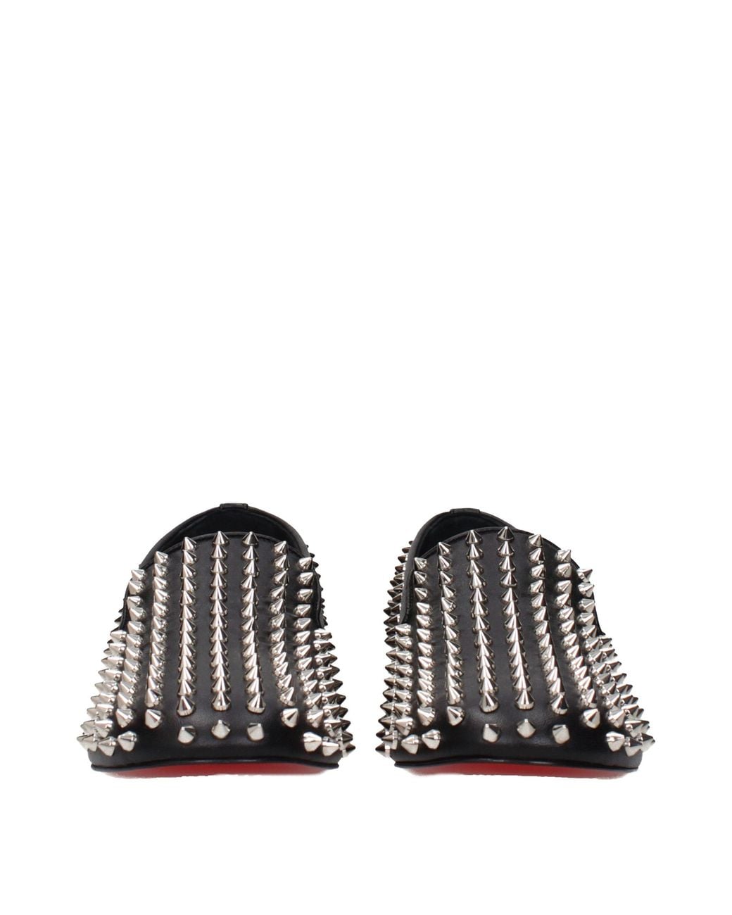 Christian Louboutin Black Leather Slip-On Loafers