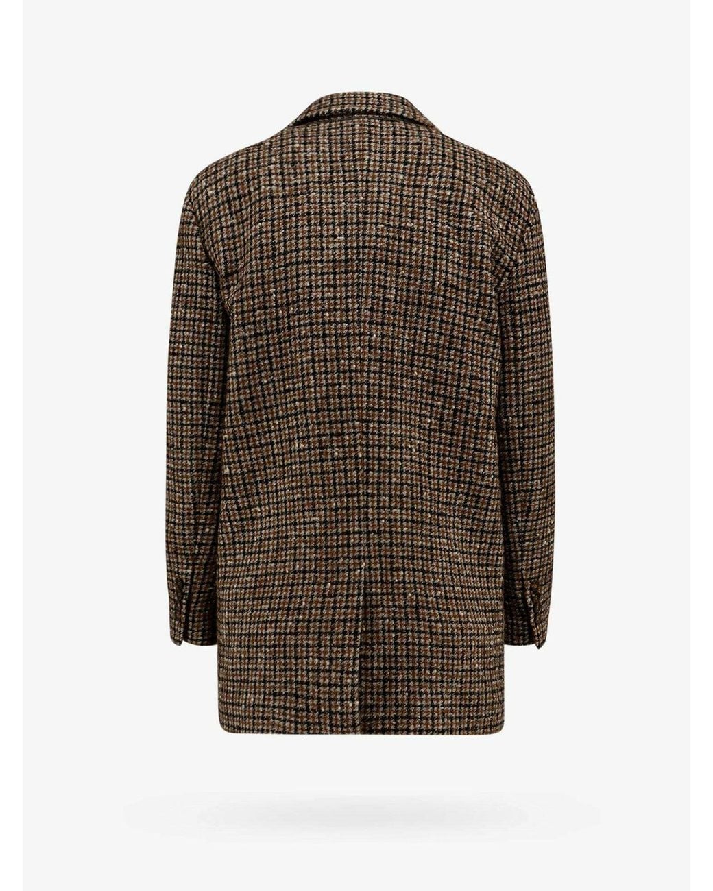 Brunello Cucinelli Brown Panama Tobacco Wool Blend Checked Jacket Clothing