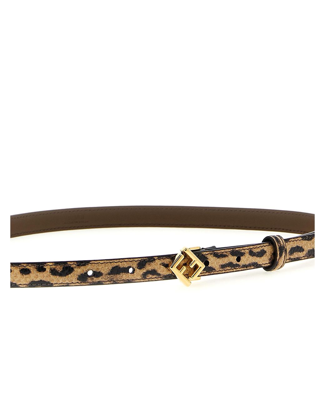 Fendi White Velvet Leather Regular Belt