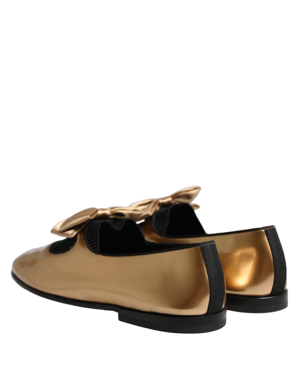 Dolce & Gabbana Black Leather Flats Loafers Shoes
