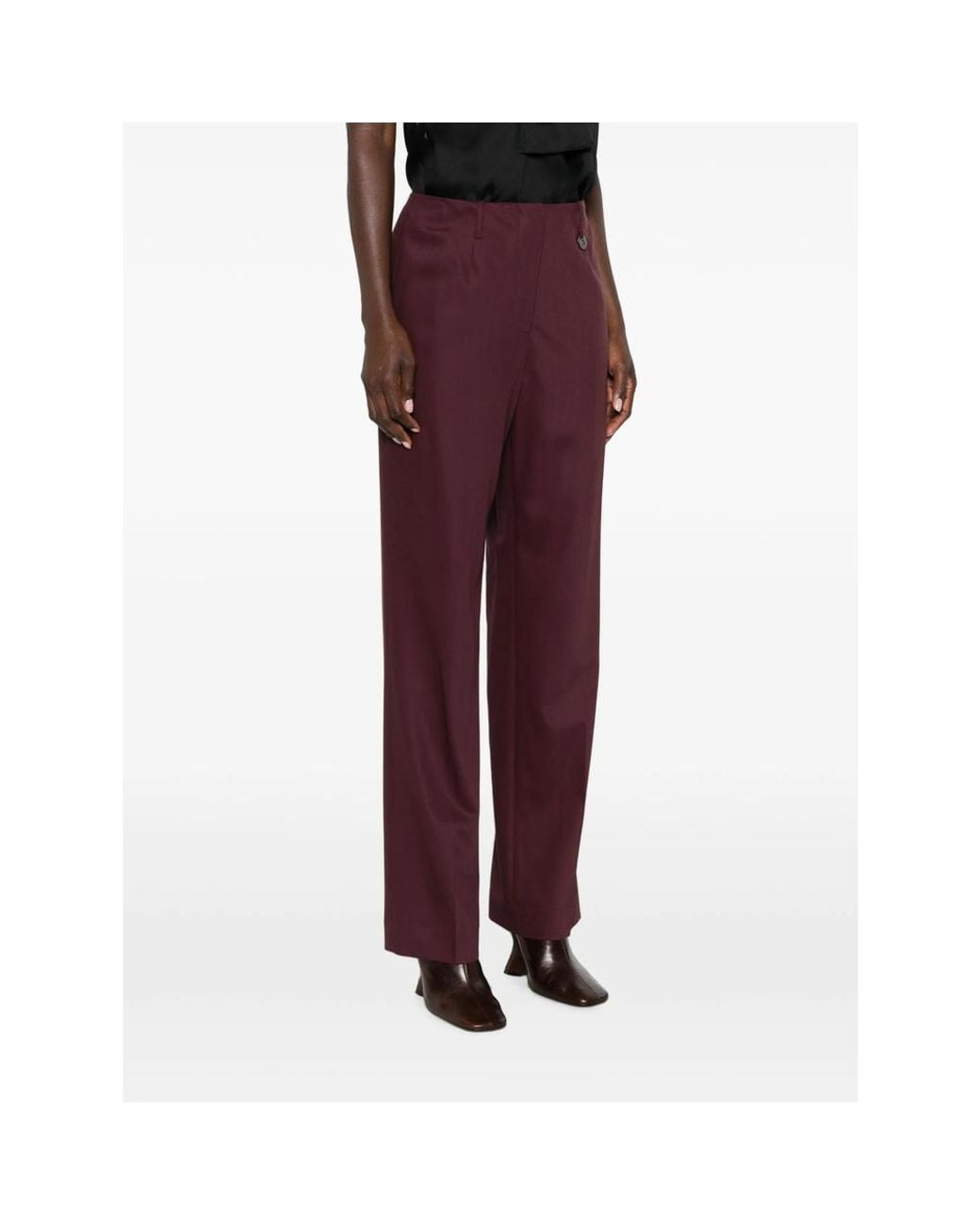 Burberry Purple Straight Trousers Wallis Wool