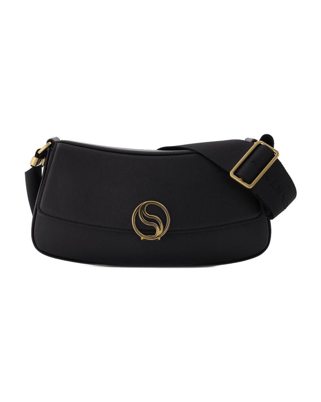 Stella McCartney Black S-Wave Small Hobo Bag