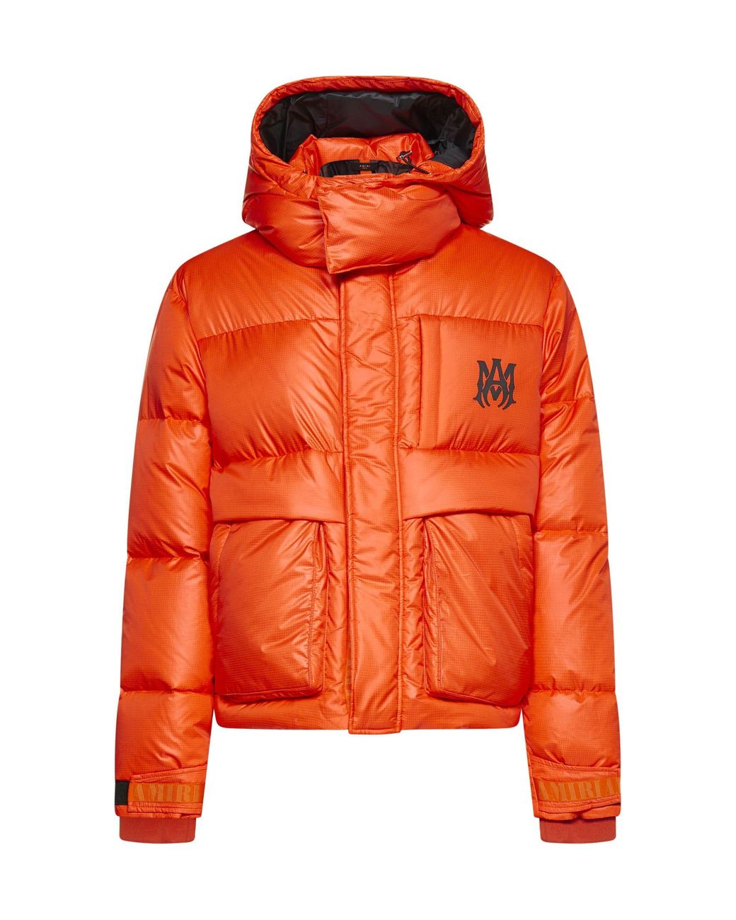 Amiri Hooded Quilted Nylon Down Puffer Jacket in Orange | Lyst UK