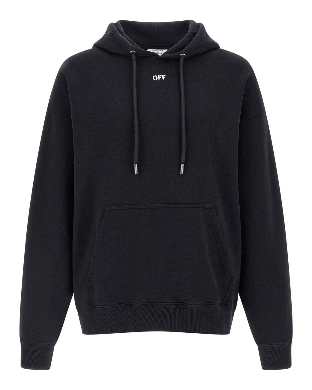 Off-White c/o Virgil Abloh Blue Logo-Print Cotton Hoodie for men