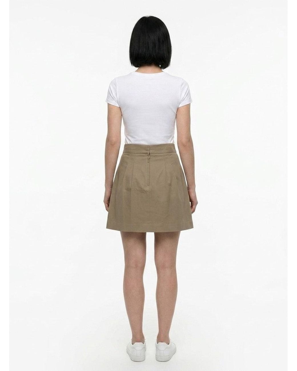 Dolce & Gabbana Natural Dolce & Gabbana Pleated Cotton Skirt