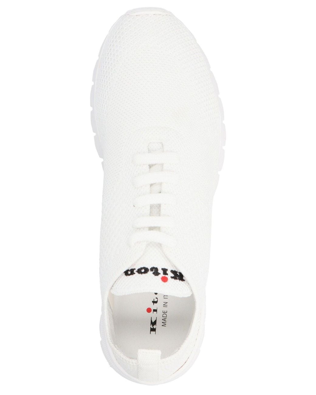 Kiton White Textured Knit Sneaker