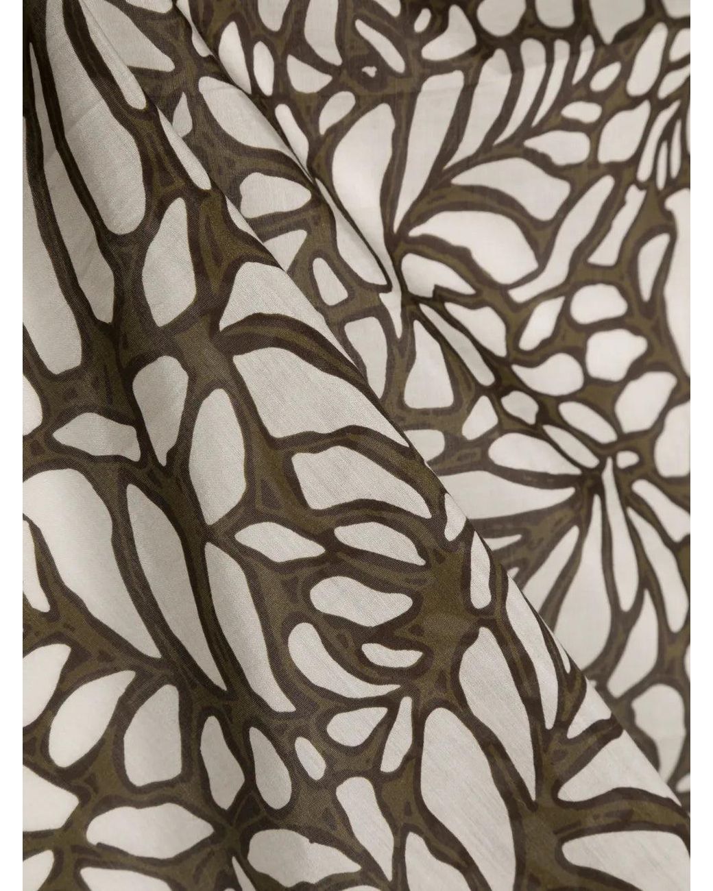 Brunello Cucinelli Black All-Over Botanical Print Scarf