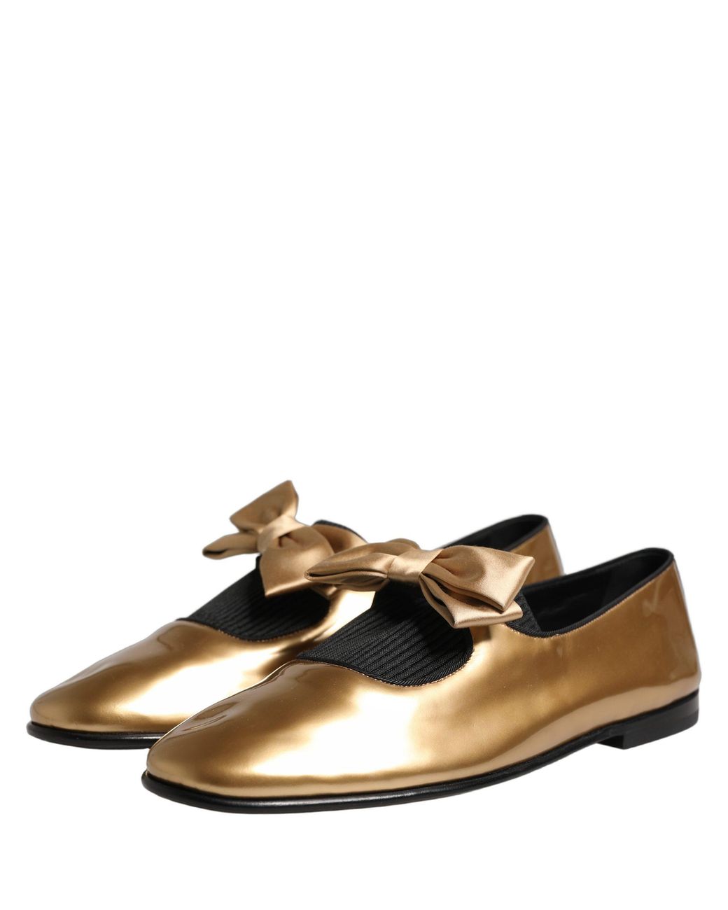 Dolce & Gabbana Black Leather Flats Loafers Shoes