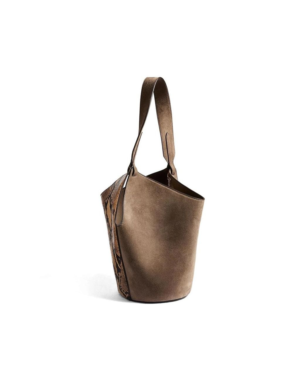 Khaite Brown Mini Bag Elena Python-Embossed Leather Calfskin
