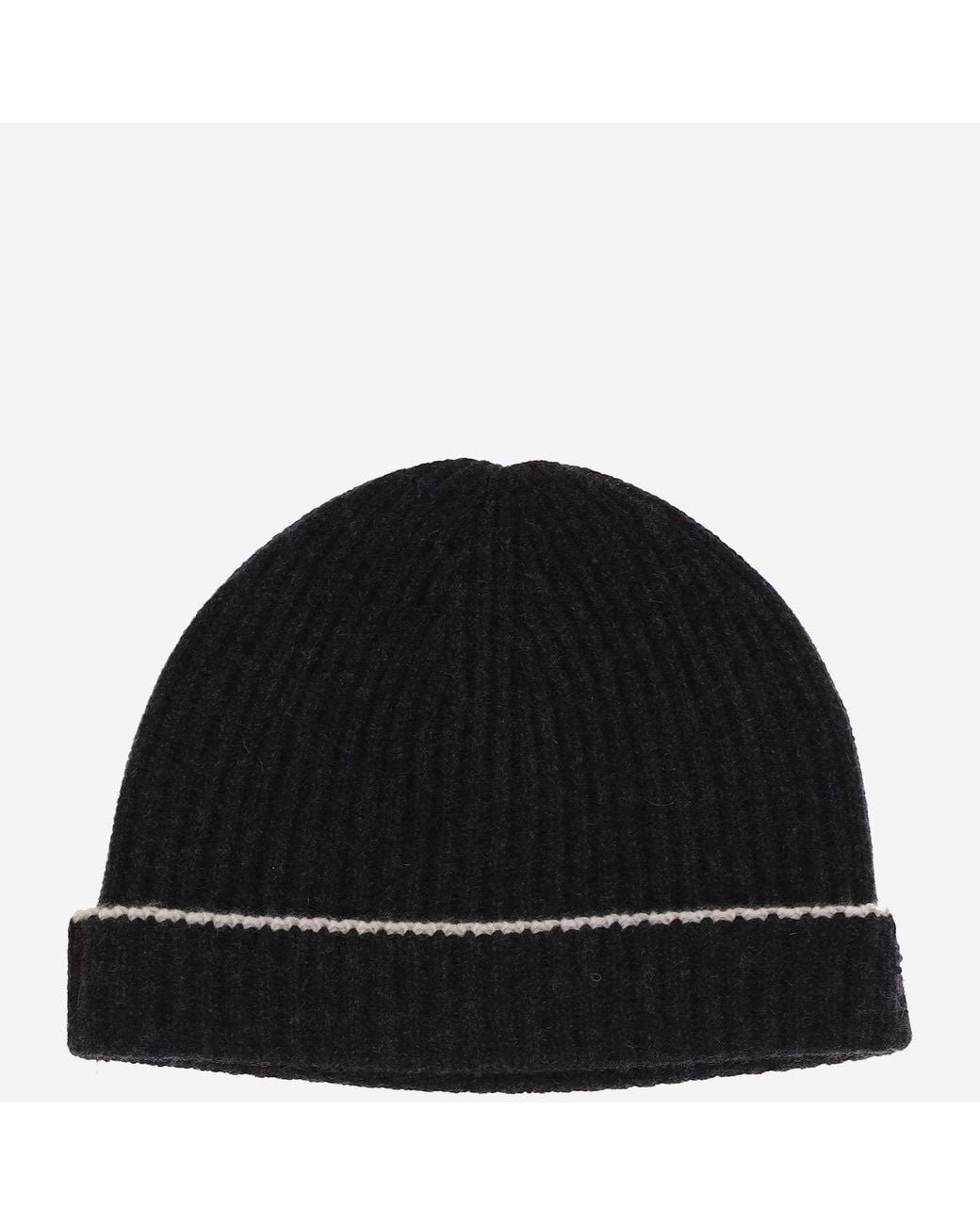 arch4 Black Beanie Ribbed Cashmere Hat