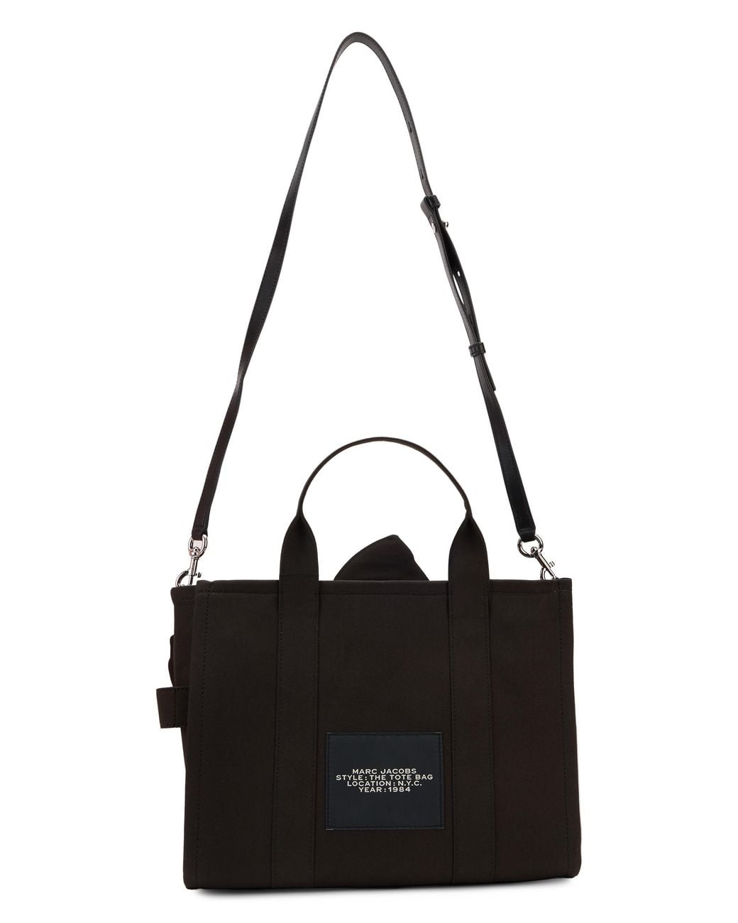 Marc Jacobs Black Tote Bag Bow M Fabric Cotton