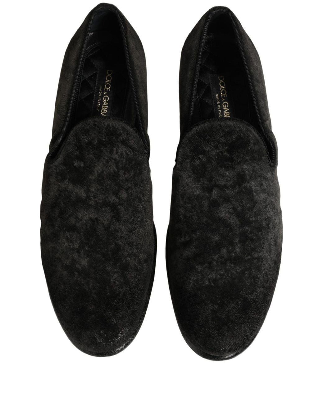 Dolce & Gabbana Black Suede Slip On Slippers Loafers Shoes Leather for men