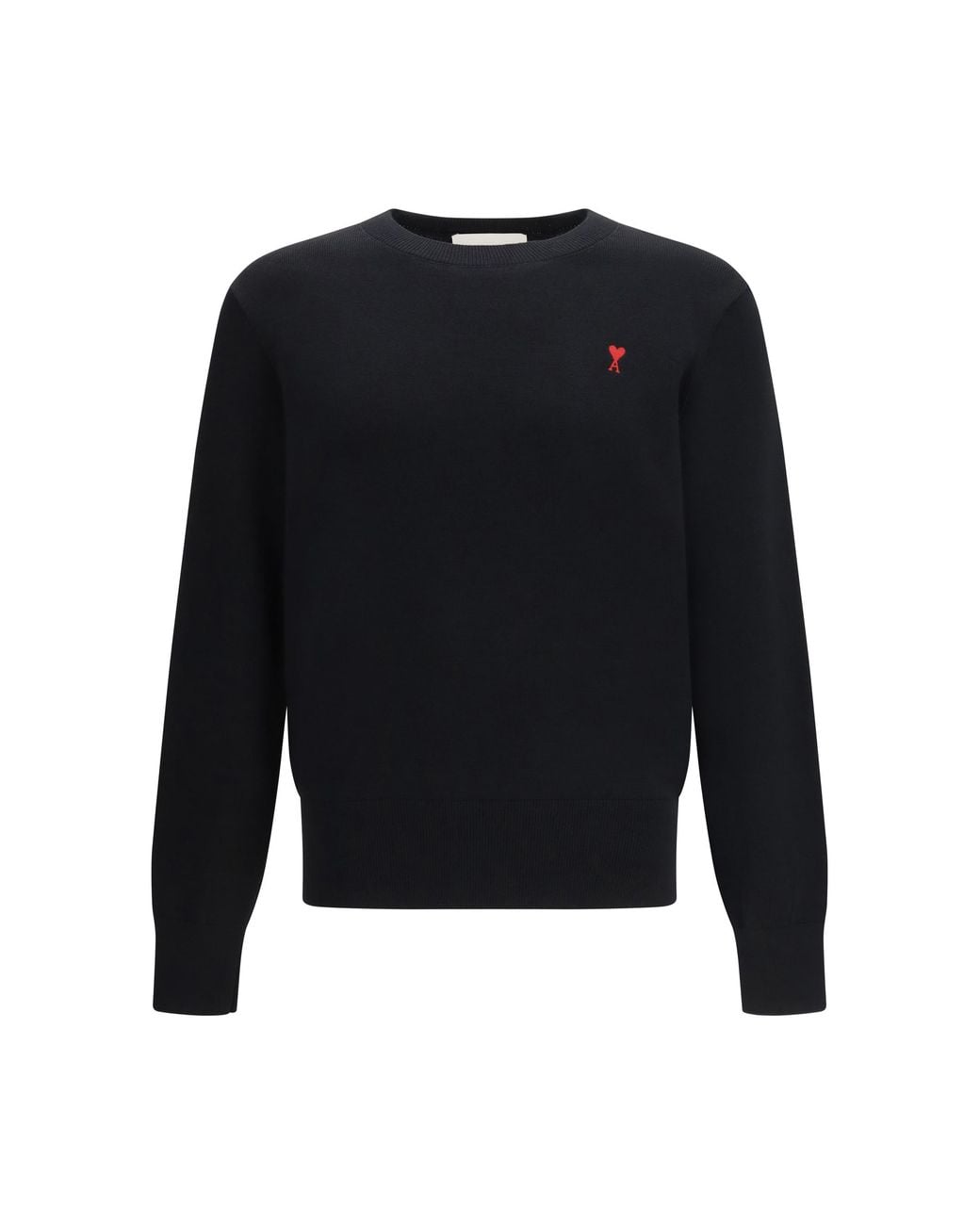 AMI Black Pull Col Rond Ami De Coeur for men