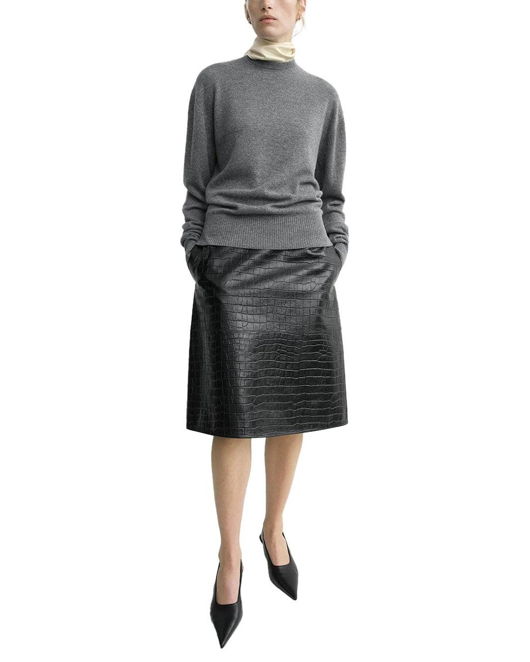 Totême Gray Classic Cashmere Top