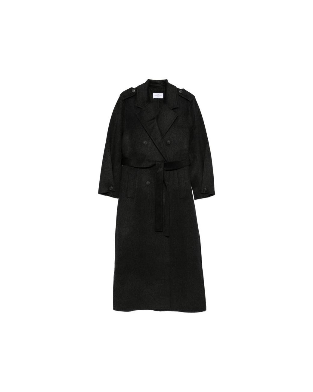 The Dynamis Studio Black Double-Breasted Belted Coat