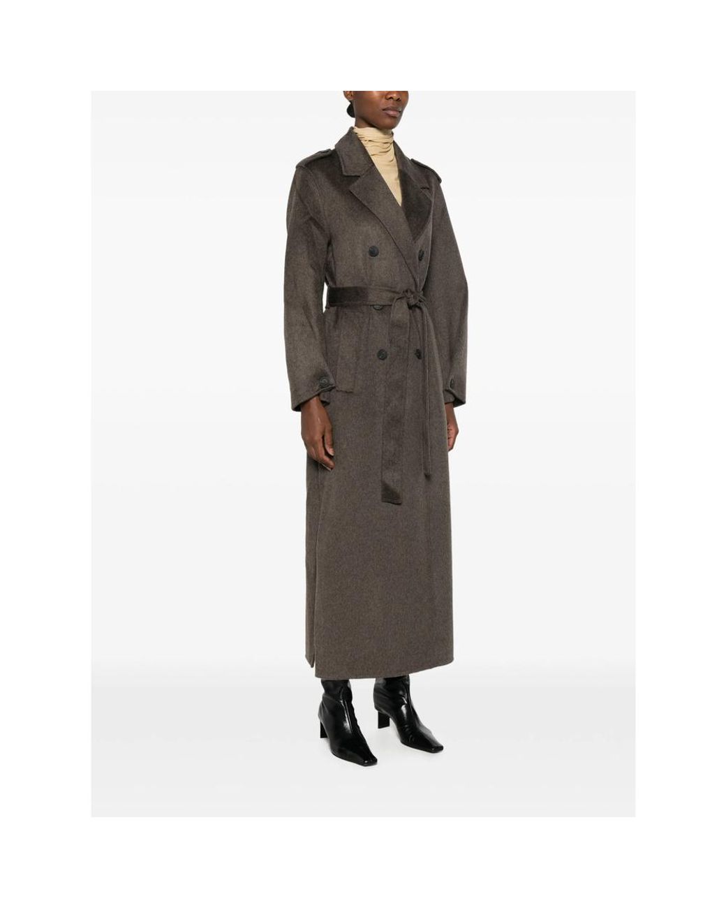 The Dynamis Studio Brown Double-Breasted Belted Coat
