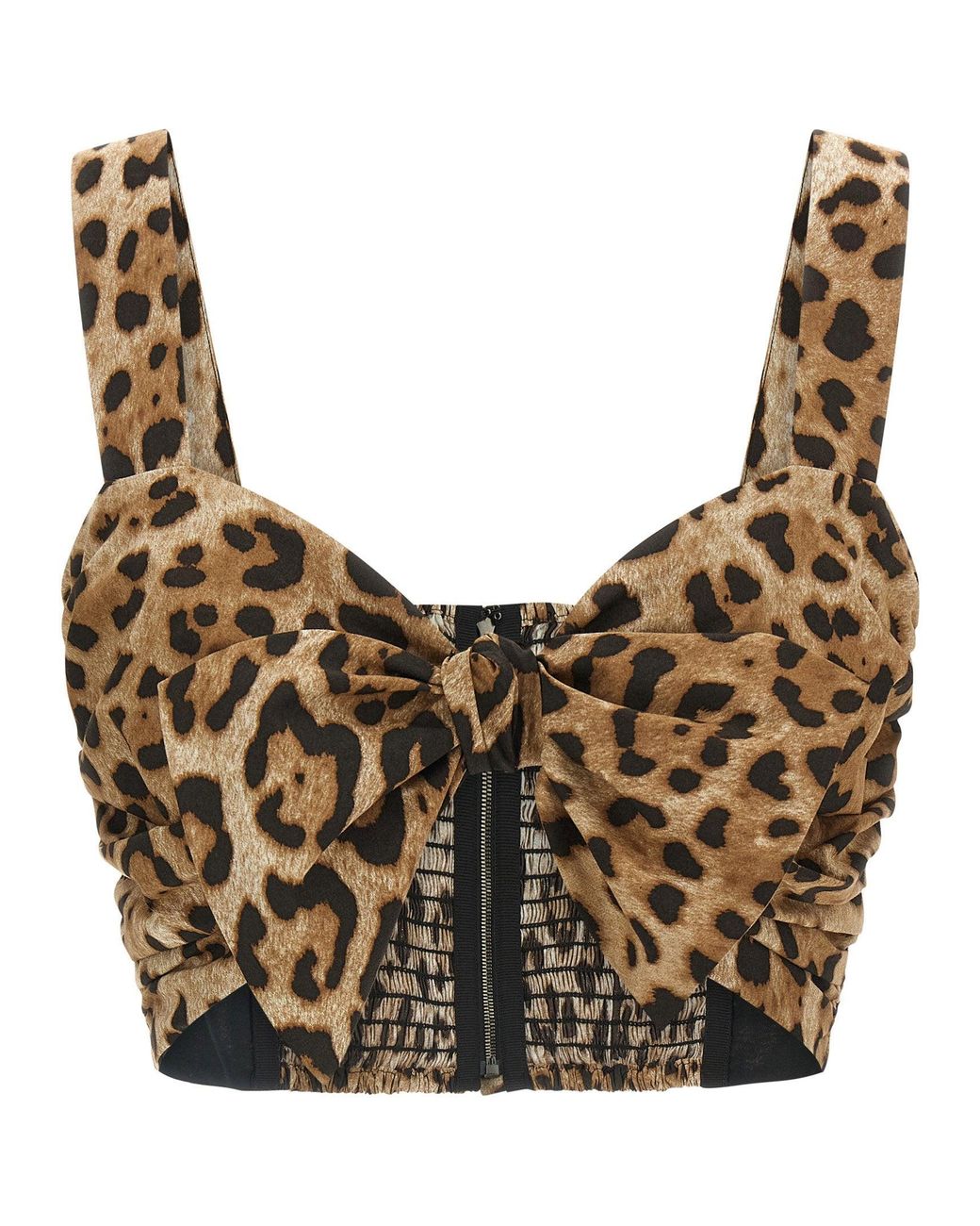 Dolce & Gabbana Gray Dolce & Gabbana Leopard-Print Cotton Blouse