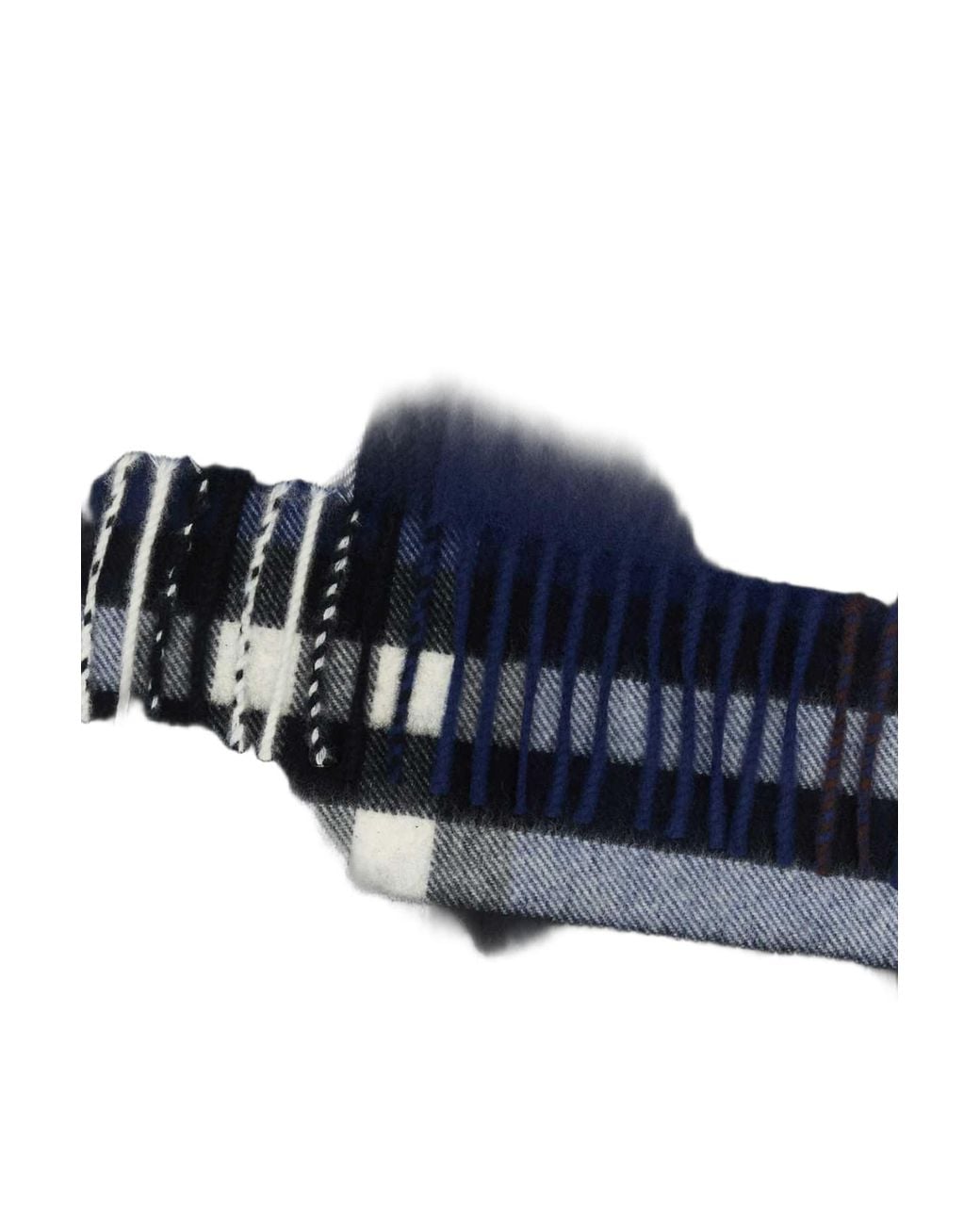 Burberry Blue Burberry Striped Cashmere Scarf