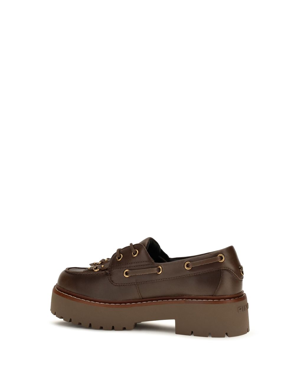 Pinko Brown Margaret 01 Brushed Leather Loafers